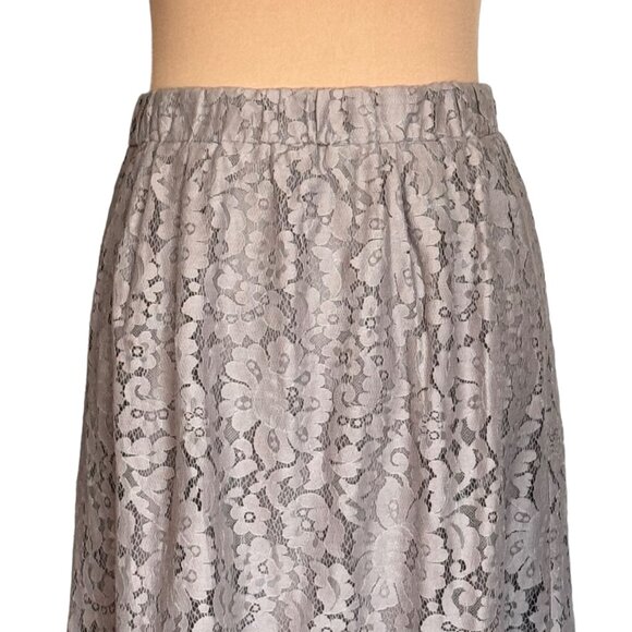 NWT Gold Hawk Flora Lace Midi Skirt Sz L Beige Side Slit Romantic Fairy 90s Y2K - Picture 4 of 10